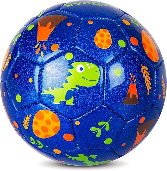 Kids Soccer Ball Size 2 Size 3 Size 4 with Pump Deflated - Operation Christmas Child Shoebox Gift - Glitter Purple Blue Unicorn Dinosaur Toys for Toddler Kids Boys Girls 1-3 3-8 8-12 Years Old