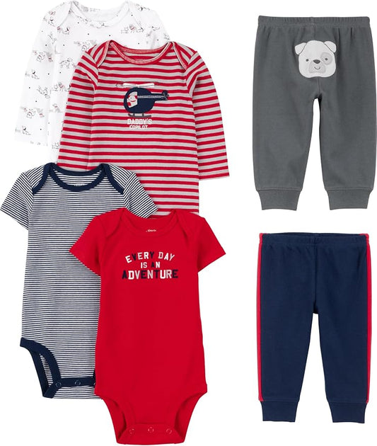Simple Joys by Carter's Baby 6-piece Bodysuits (Short and Long Sleeve) and Pants Set