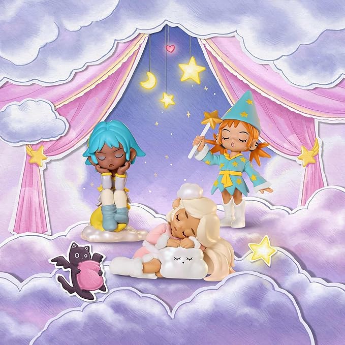 POP MART Lil Peach Riot Sleepover Series Blind Box Figures, Random Design Action Figures Collectible Toys Home Decorations, Holiday Birthday Gifts for Girls and Boys, Whole Set