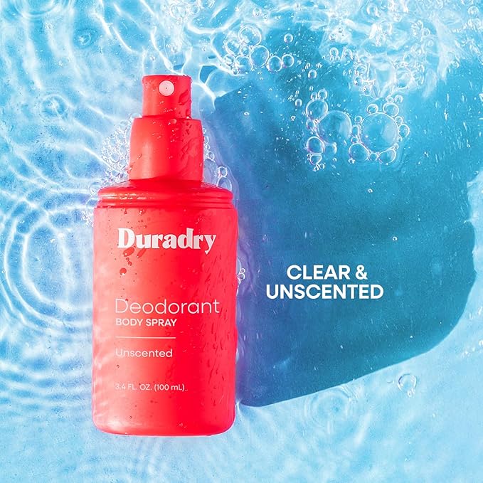 Aluminum-Free Whole Body Deodorant Spray for Men and Women - Unscented Deodorant for Whole Body, Natural Odor Neutralizer, Clear and Residue Free, Non-Staining - 3.4 Fl Oz each - Pack of 2