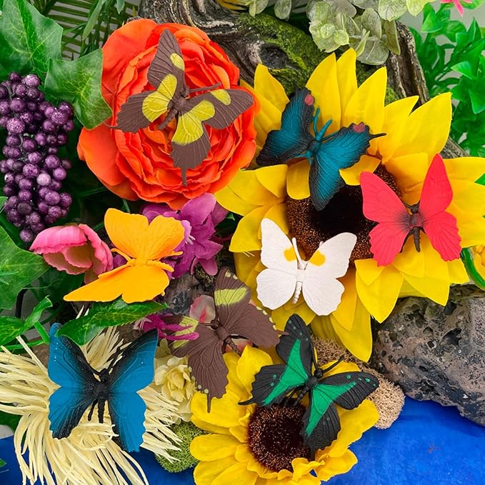 Safari Ltd. Butterflies TOOB - Figurines of Red Glider, Swallowtail, Orange & White Sulphur, Evenus Regalis, Papilio Garleppi & More - Educational Toy Figures For Boys, Girls & Kids Ages 3+