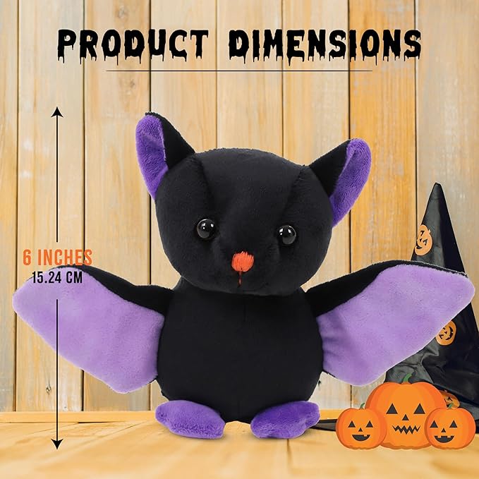 Spooky Halloween Bat Stuffed Animal - Adorable Cute & Creepy Bat Plush Toy - Perfect Halloween Decor & Gift for All Ages - Limited Edition Collectible - 6 inch