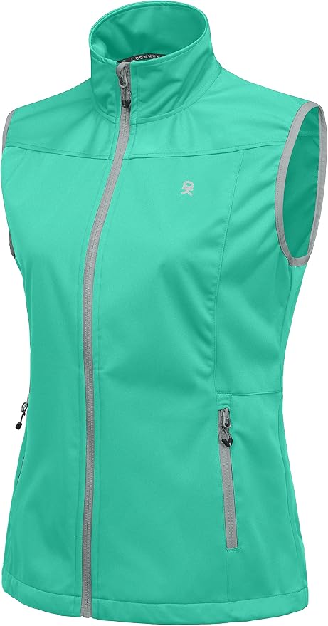 Little Donkey Andy Women's Lightweight Softshell Vest, Windproof Sleeveless Jacket for Running Hiking Travel