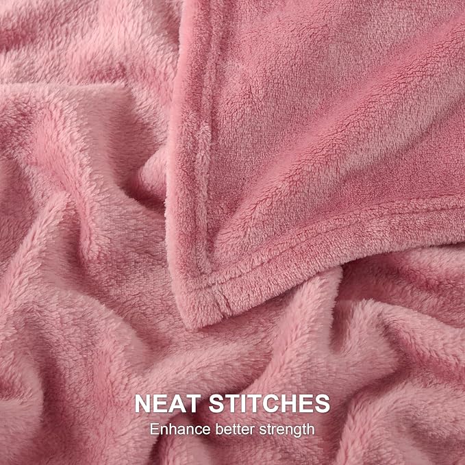Hansleep King Fuchsia Fleece Blanket, Soft Flannel Bed Blanket | Fuzzy Cozy Blanket 90x108 Inches, Multi-use for Bed, Sofa, Couch, Travel, Camping, All Season Warm Lightweight Cover