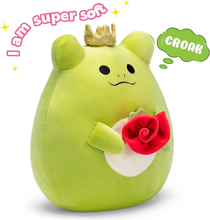 Original 13-inch Large Frog Plush Pillow Stuffed Animal Toy,Big Size Cute Soft Toys Fat Kawaii Hugging Pillows Cuddle Plushie,Gift for Kids Children