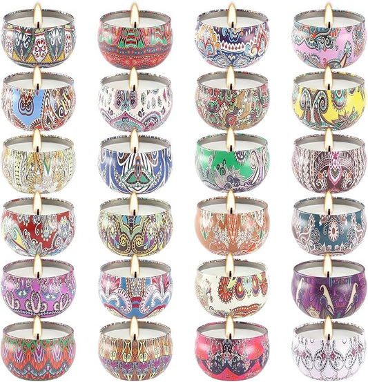 YOROXRG 24Pack Scented Candles,Soy Wax Jar Candles,Aromatherapy Candles for Home 2.5 OZ Scented Candles for Mom for Christmas Candles, Birthday, Thanksgiving, Mother's Day,Valentine'sDay
