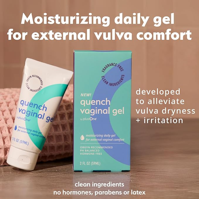 PlusOne Long Lasting Vaginal Moisturizer Gel - Hyaluronic Acid, 2 Fl oz | Vaginal Moisturizer for Vaginal Dryness, pH-Balanced Vaginal Care, Personal Lubricating Menopause Support for Wetness