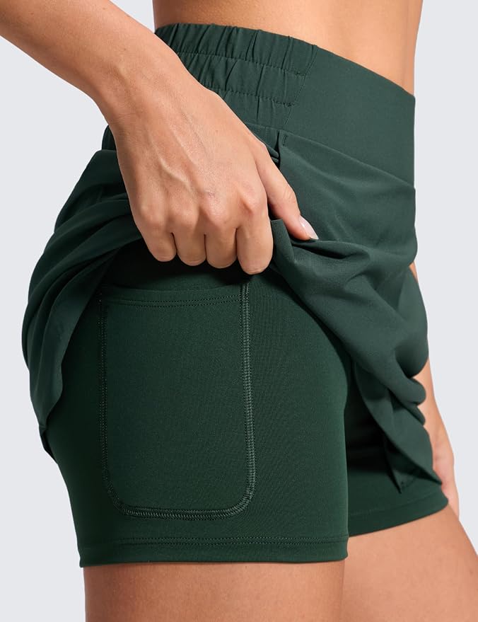 CRZ YOGA High Waisted Dolphin Golf Skirt | Built-in Shorts with Pockets, Quick-dry, Tennis, A Line, Mini, Skort for Women