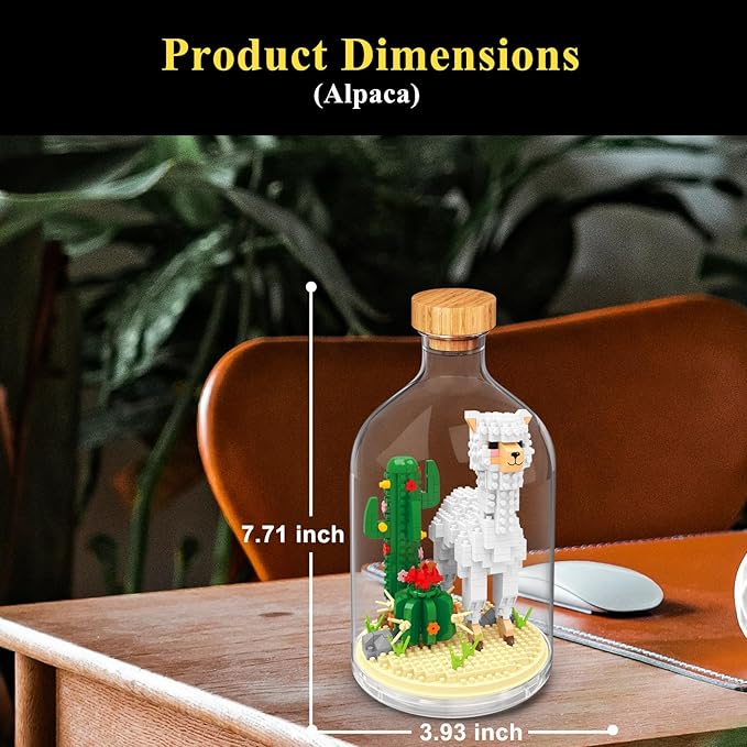 Creative Alpaca Toy Building Set,Adult Mini Animal Friend Set,Party Favors Gift for Kid,Animal Lover Office Home Decor Alpaca Building Block Kit,New Year Easter Birthday Gift for Boys Girls