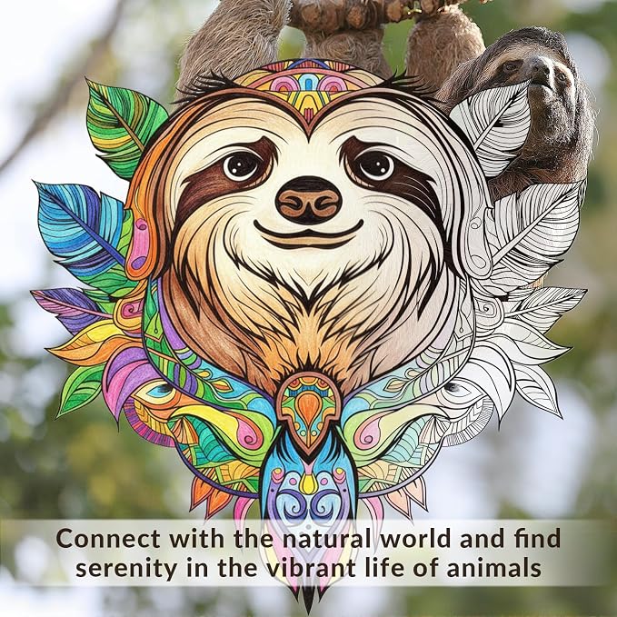 FUNLAVIE Adult Coloring Book – Mandala Animal Designs, Spiral Bound Premium Coloring Book for Adults, Stress Relief & Relaxation, High Detail Mandala Animal Patterns