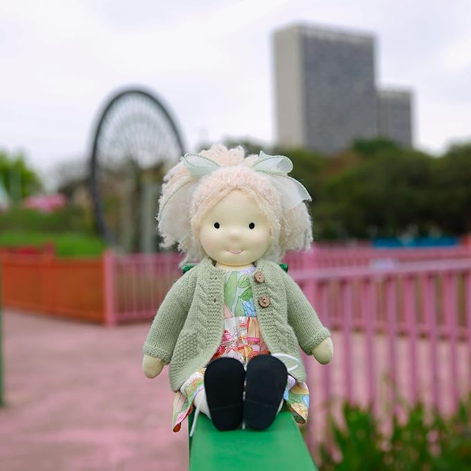 BlissfulPixie Handmade Waldorf Collect Rag Doll Birthday Present with Exquisite Box-Aaliyah 12"