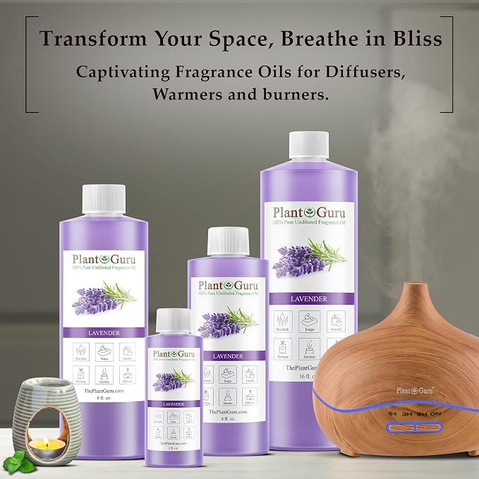 Lavender Fragrance Oil 4 fl. oz. Scented Oil for DIY Soap Making, Candles, Bath Bombs, Body Butters. Used in Aromatherapy Diffusers, Burners and Warmers. Great Addition to Lotions and Creams.
