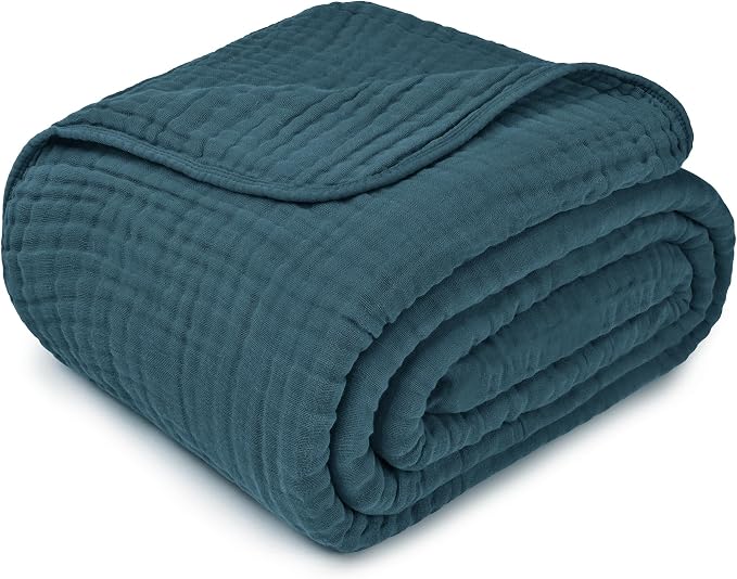 Comfy Cubs Adult Muslin Blanket 108x90” King Swaddle Blankets, Neptune | 6 Layer Soft, Breathable & Lightweight Muslin Adult Blanket - Machine Washable & Designed in the US Bedding for All Seasons