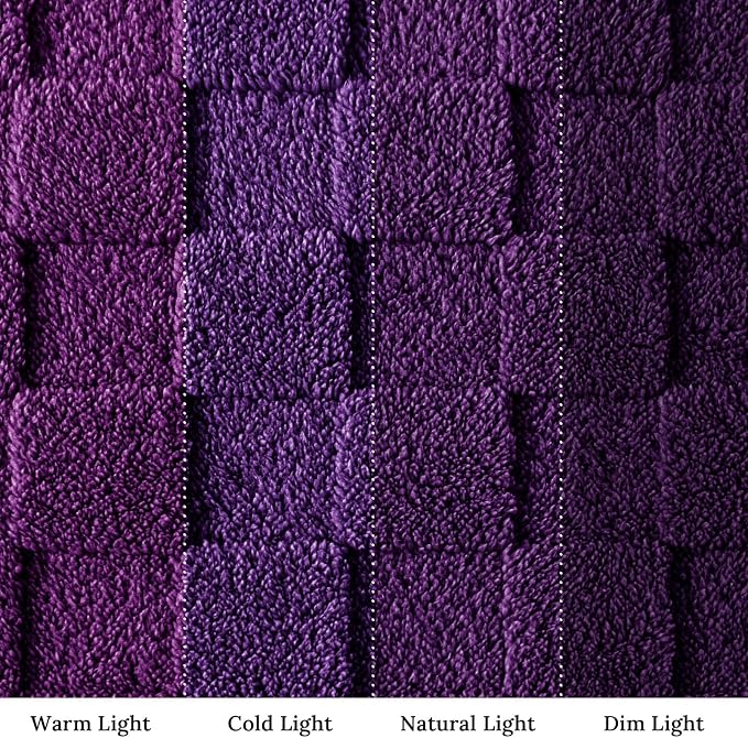 Exclusivo Mezcla 3D Checkered Fleece Throw Blanket for Couch, Purple | Super Soft and Cozy Fluffy Throw, Lightweight and Breathable, Cute Fuzzy Blanket for Sofa, Home Decor, All Season, 50"x60"