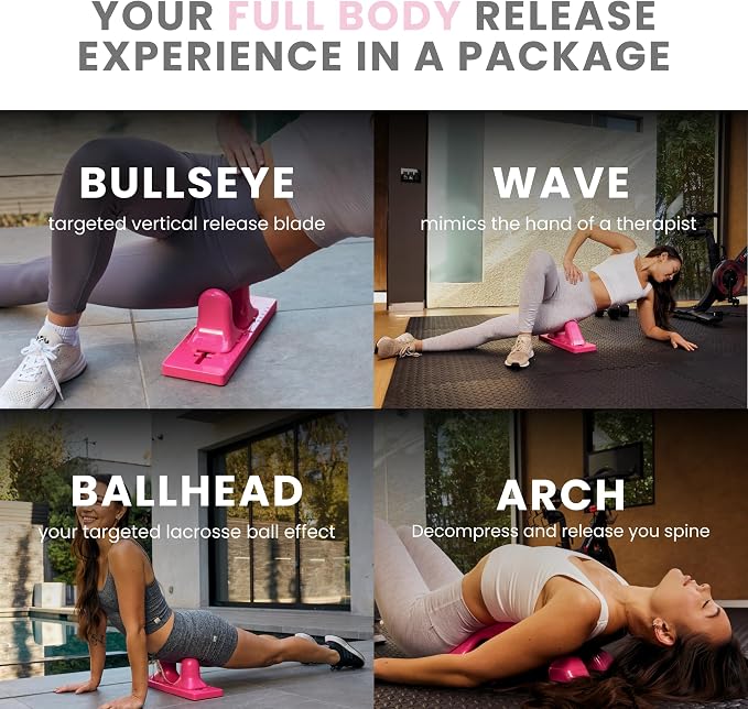 Thrival Relief Pro - Fully Adjustable Psoas, Back and Hip Flexor Muscle Release Tool with Thrival App for Targeted Routines, Deep Tissue, Trigger Point Massage (Pink) – Made in USA