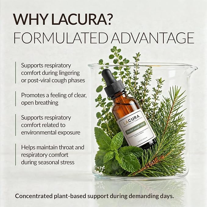Lacura Respiratory Comfort Essential Oil Blend, 14.4ml – Aromatherapy Support for Seasonal & Environmental Use – Pine Needle, Cypress, Rosemary (Verbenone), Lemongrass & Oregano – 100% Organic Oils