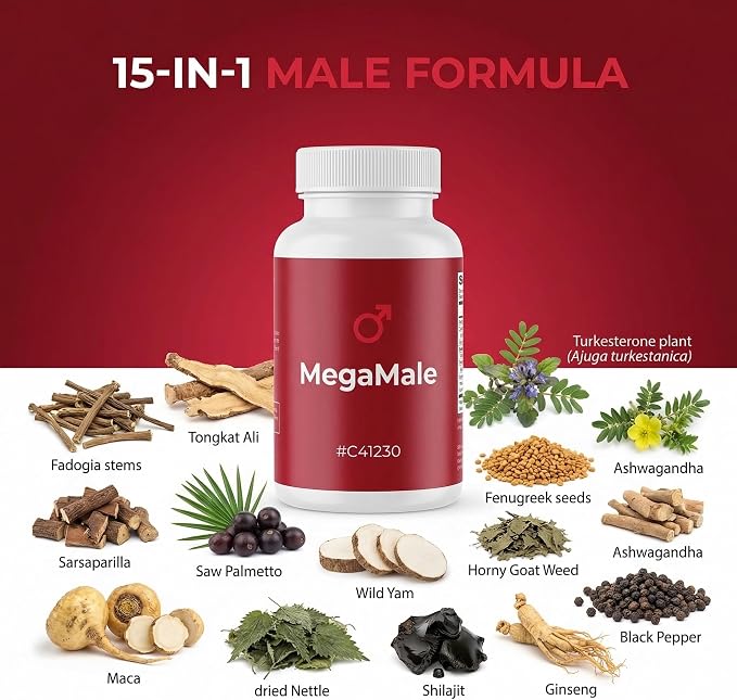 Clean Nutraceuticals Fadogia Agrestis Tongkat Ali Turkesterone Supplement with Horny Goat Weed, Saw Palmetto, Maca Root, Siberian Ginseng, Tribulus Terrestris, Fenugreek, Wild Yam - 60 Count