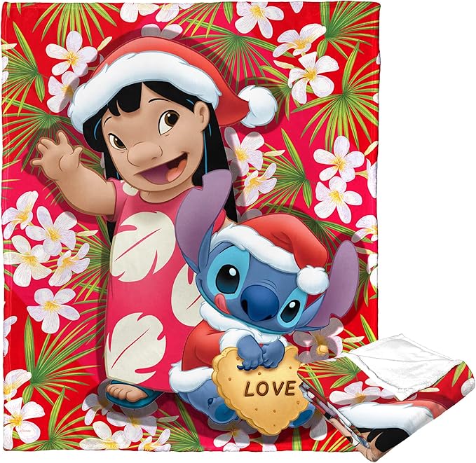 Northwest Lilo and Stitch Silk Touch Throw Blanket, 50" x 60", Santa Stitch