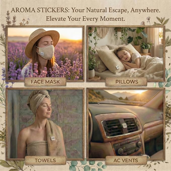 AROMA STICKERS® (Grapefruit, Pack of 3) - 100% Natural Essential Oil Stickers for Face Mask & Pillow (12 Stickers/pc) -Pure Essential Oil Scented Mask Patch/Personal Aroma/Relaxing/Refreshing