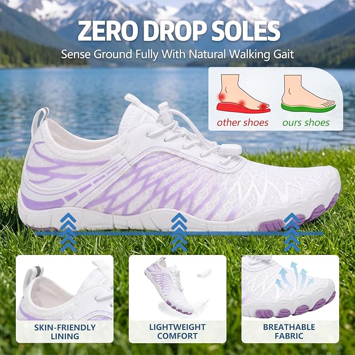 ELETON Barefoot Shoes Women Men Footwear, Wide Toe Box Hiking Zero Drop Non-Slip Quick-Dry River Boat Pool Beach Water Shoes, Lightweight Swimming Running Walking Sneakers Unisex