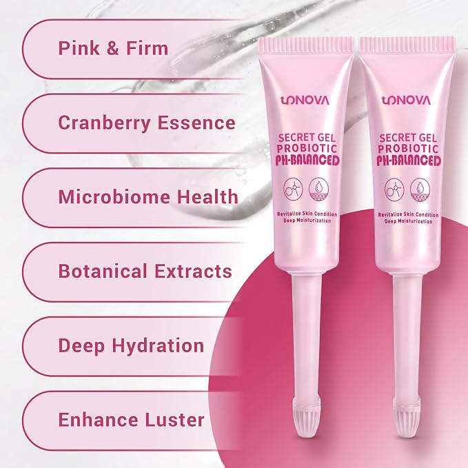 Intimate Moisture Gel for Women, Probiotics + Plant Extracts, pH Balance, Yeast Infection and BV Care, Dryness & Odor Relief, 1Box x 7pcs