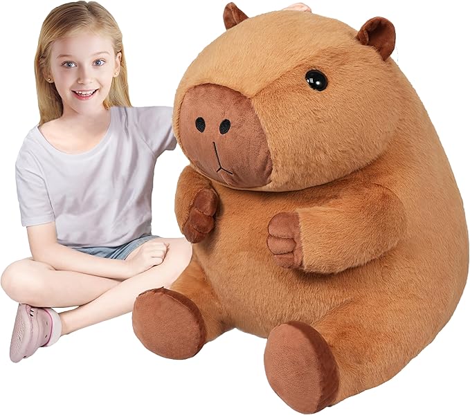 Giant Capybara Stuffed Animal, Big Jumbo 23.6” Soft Plush, Large Gifts for Kids Home Sofa Birthday Decorations (Capybara)