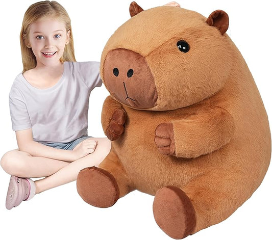 Giant Capybara Stuffed Animal, Big Jumbo 23.6” Soft Plush, Large Gifts for Kids Home Sofa Birthday Decorations (Capybara)