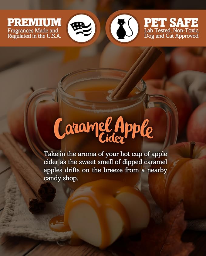 Shortie's Candle Company Caramel Apple Cider Natural Soy Wax Melts - 1 Highly Scented 3 Oz. Bar - Made with 100% Soy and Natural Fragrance Oils - Phthalate & Paraffin Free, Vegan, Non-Toxic