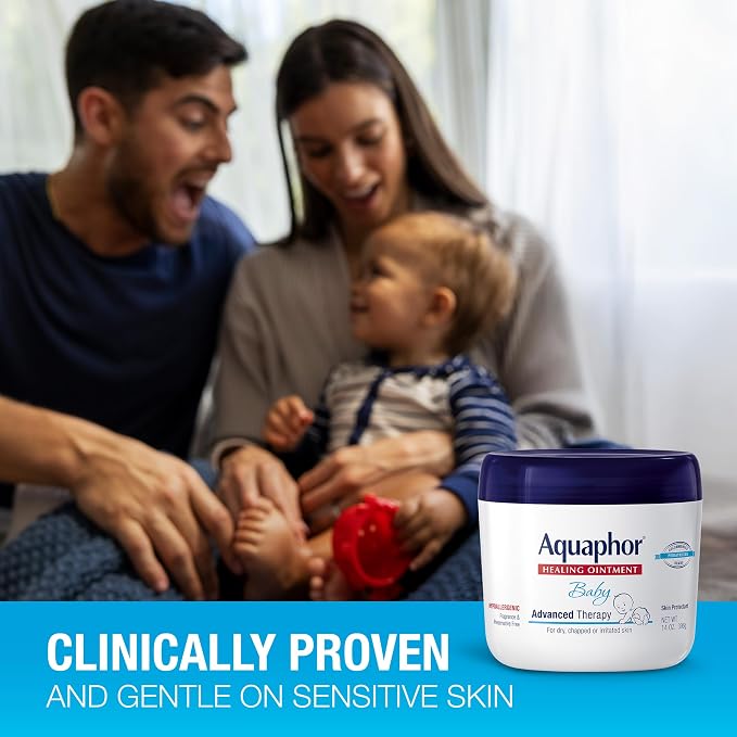 Aquaphor Baby Healing Ointment - Advance Therapy for Diaper Rash, Chapped Cheeks and Minor Scrapes - 14 Ounce (Pack of 1) Jar