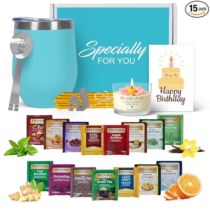 Birthday Gift Set with Stainless Tumbler, Teal