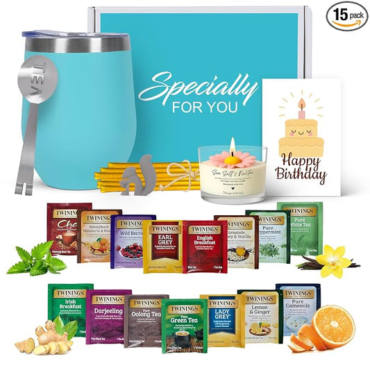 Birthday Gift Set with Stainless Tumbler, Teal
