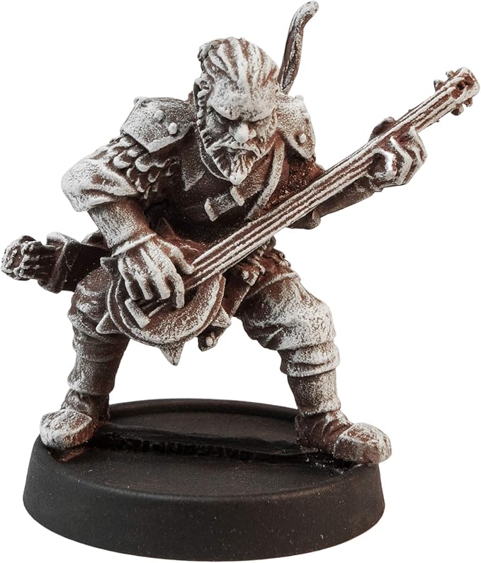 Male Human Bard Miniature Figure, 33mm - 100% Pewter Metal - Includes Slotted Creator Base - for 28mm Scale Table Top War Games - Designed & Made in USA