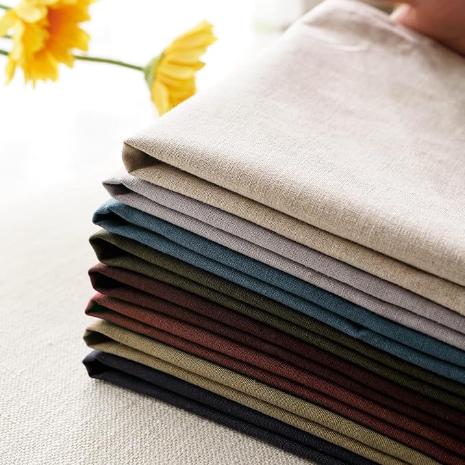 Jeanerlor 24" x 24" Natural Cotton Linen Soft Soild Decorative Square Throw Pillow Covers Green Set Cushion Case for Sofa Bedroom Car 60 x 60cm, Earth Yellow