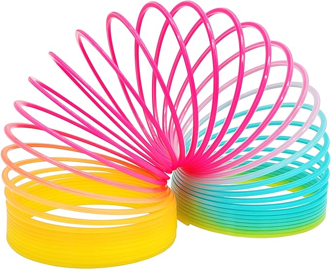 The Dreidel Company Plastic Multicolor Coil Spring, Goody Bag Fillers, Party Favor for Kids, 3" Inches (80mm) (20-Pack)
