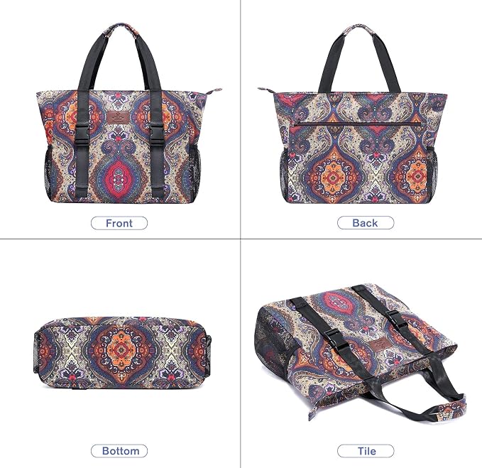 Heathyoga Multi-Functional Yoga Mat Carrier Gym Tote Bag - Large Mat Pocket, Women's Workout Bag