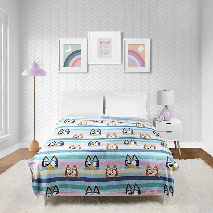 Jay Franco Bluey Throw Blanket with Gift Box - Throw Measures 46 x 60 Inches – Super Soft Special Edition Fleece Bedding