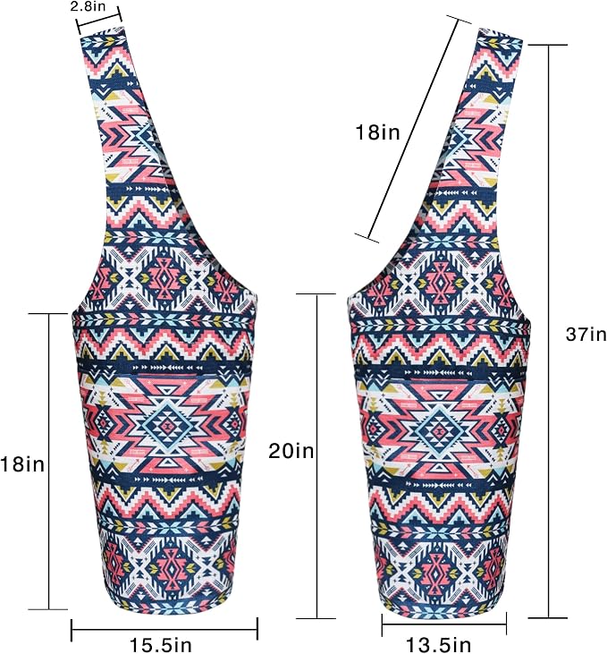 Yoga Mat Bag - Long Tote with Pockets - Holds More Yoga Accessories - Yoga Bag Fit Most Size Mats - Yoga Mat Carrier