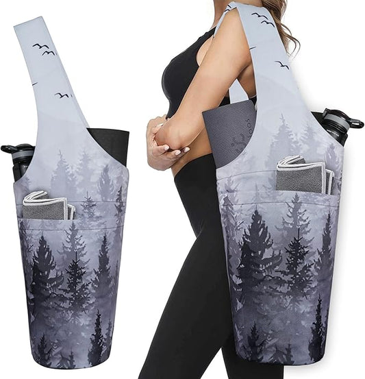 Yoga Mat Bag - Long Tote with Pockets - Holds More Yoga Accessories - Yoga Bag Fit Most Size Mats - Yoga Mat Carrier