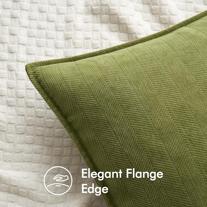 MIULEE Pillow Insert and Olive Green Decorative Pillow Covers