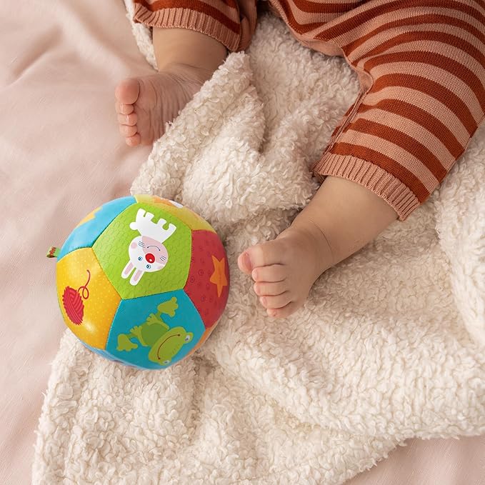 HABA Soft Baby Ball Tummy Time & Sensory Play - 4.5" Infant Play Ball Ideal for Crawling, for Babies 6 Months & Up