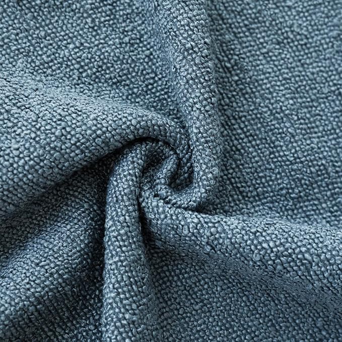 Foindtower Pack of 2 Textured Boucle Throw Pillow Covers Accent Solid Decorative Lumbar Pillow Cases Cozy Couch Cushion Case for Chair Sofa Bedroom Living Room Home Decor 12x20 Inch Misty Blue