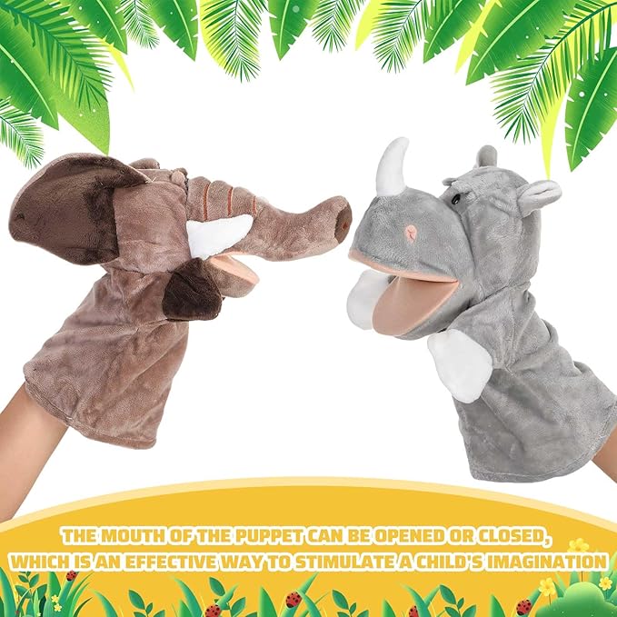 Wettarn 12 Pieces Animal Puppets Set Mouth with Working for Kids Toy for Boys and Girls Storytelling Toddler School Classroom Preschool Birthday(Cute Style)