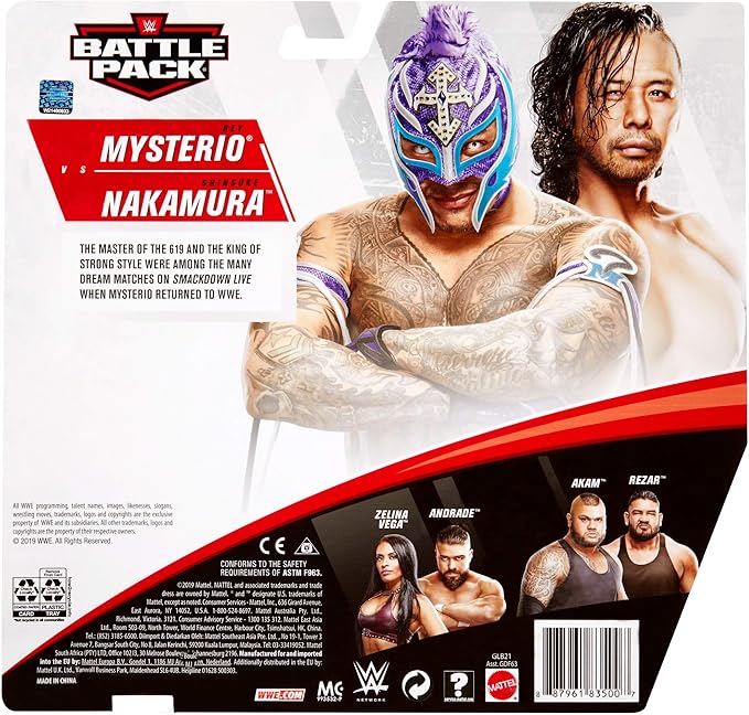 WWE Rey Mysterio vs Shinsuke Nakamura Battle Pack Series #62 with Two 6-inch Articulated Action Figures & Ring Gear