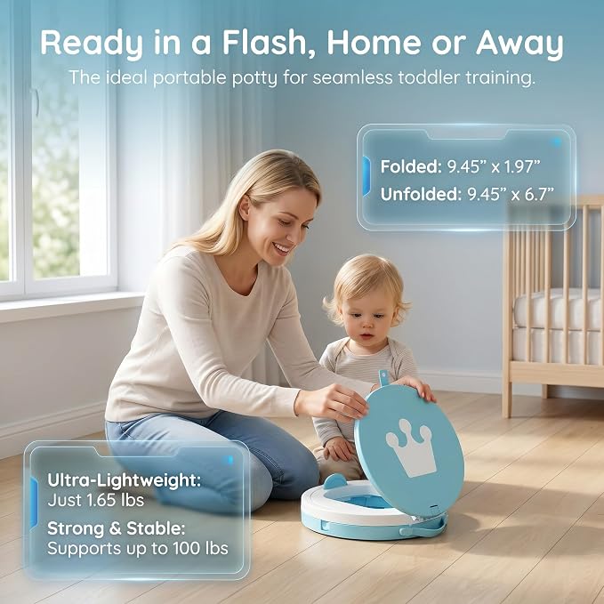 Portable Potty for Toddler Travel Foldable Potty Seat for Toddler Training Toilet for Kids Boys Girls Car On The Go Potty Travel Toilet Chair for Camping Park Indoor/Outdoor