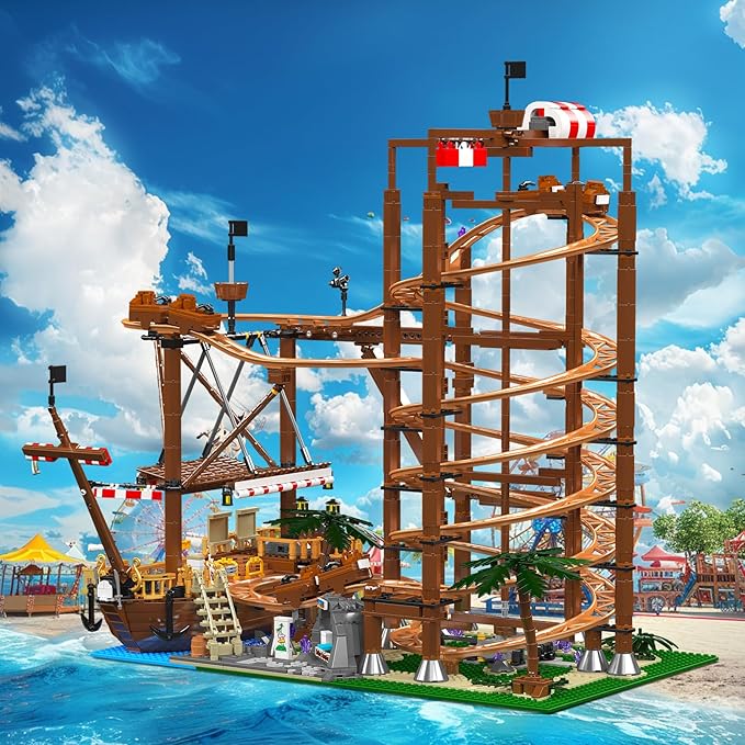 Roller Coaster Building Set Track Model Kit for Teens Boys Son, Grandson, Nephew, Building Lovers. Kids Jigsaw Puzzle, Christmas Birthday Gift -2174 Pieces (Double Helix)