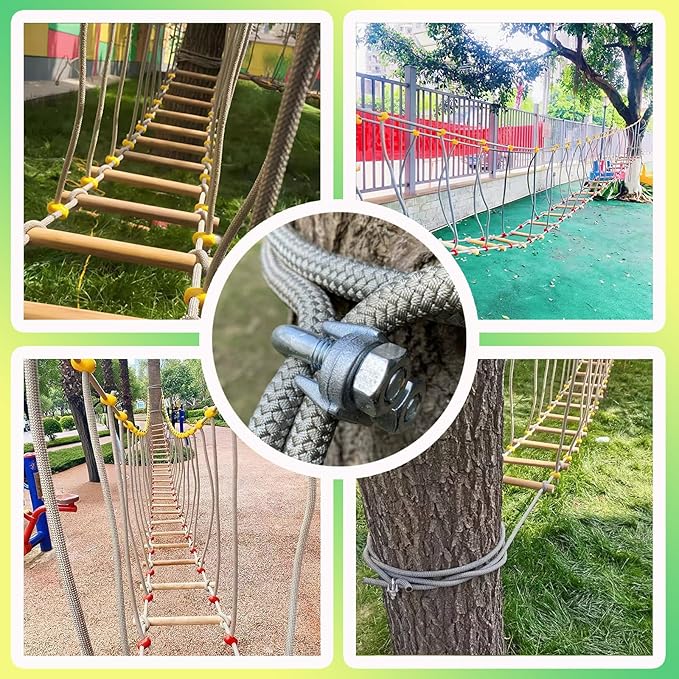 HAZEK Kindergarten Outdoor Bridge Children's Sports Fitness Training Equipment Solid Wood Bridge Balance Bridge Climbing Bridge Toys (3m)