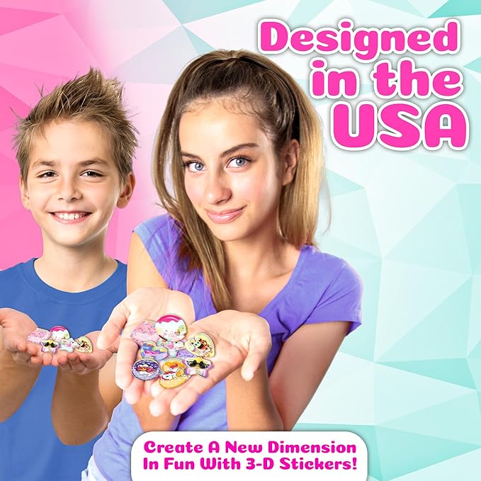 ILY DIY 3D Sticker Maker – Arts & Crafts Kit for Kids Ages 6+ | Makes 30 Custom Stickers Fun & Creative Toy Gift for Boys & Girls