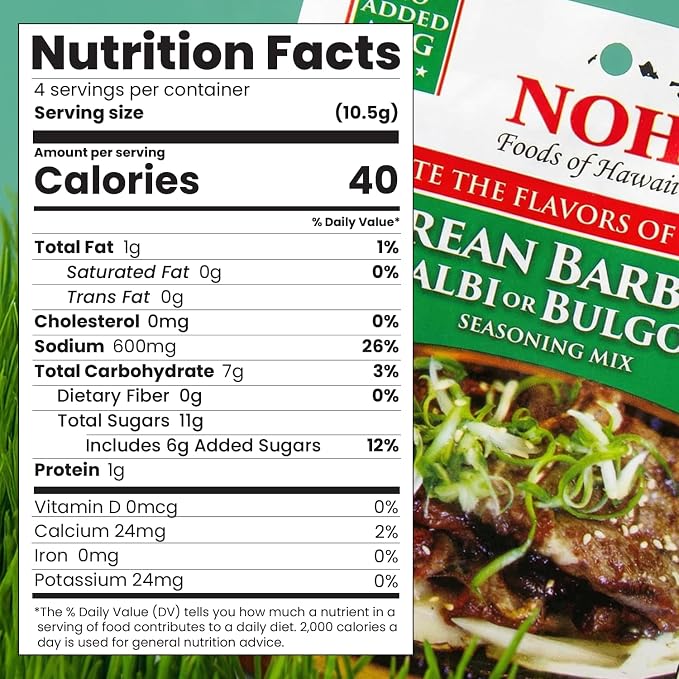 NOH Korean Barbecue (Kal Bi or Bulgogi) Seasoning Mix, 1.5 oz Packet (Pack of 12) - Authentic and Delicious Korean BBQ Seasoning for Sweet & Savory Kalbi (Galbi) or Bulgogi - No Added MSG - Made in USA