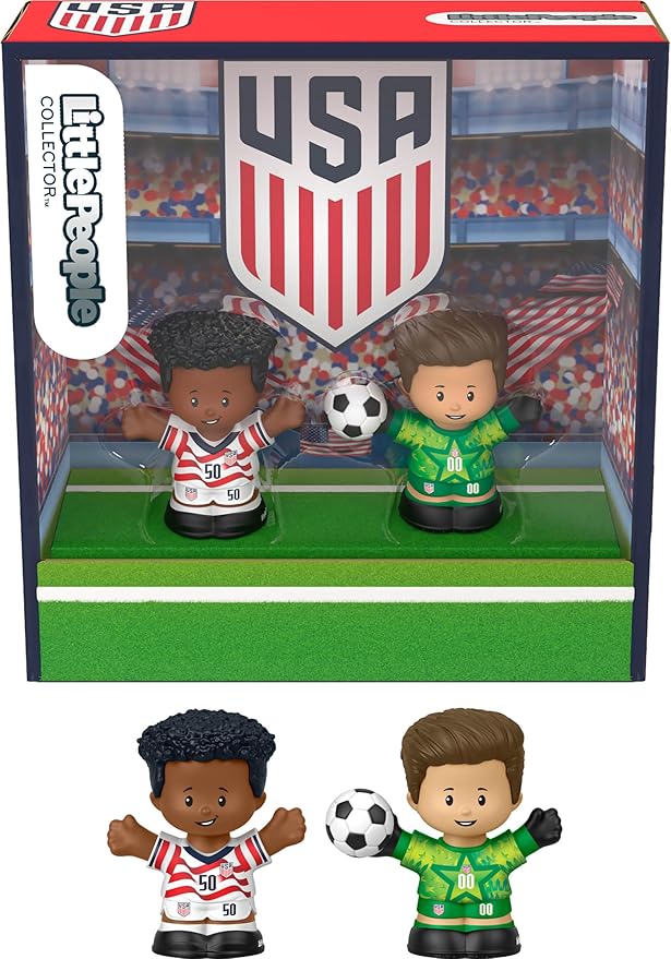 Little People Collector U.S. Soccer Special Edition Set for Sports Fans, 2 Player Figures in a Display Package