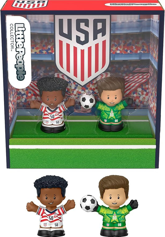 Little People Collector U.S. Soccer Special Edition Set for Sports Fans, 2 Player Figures in a Display Package